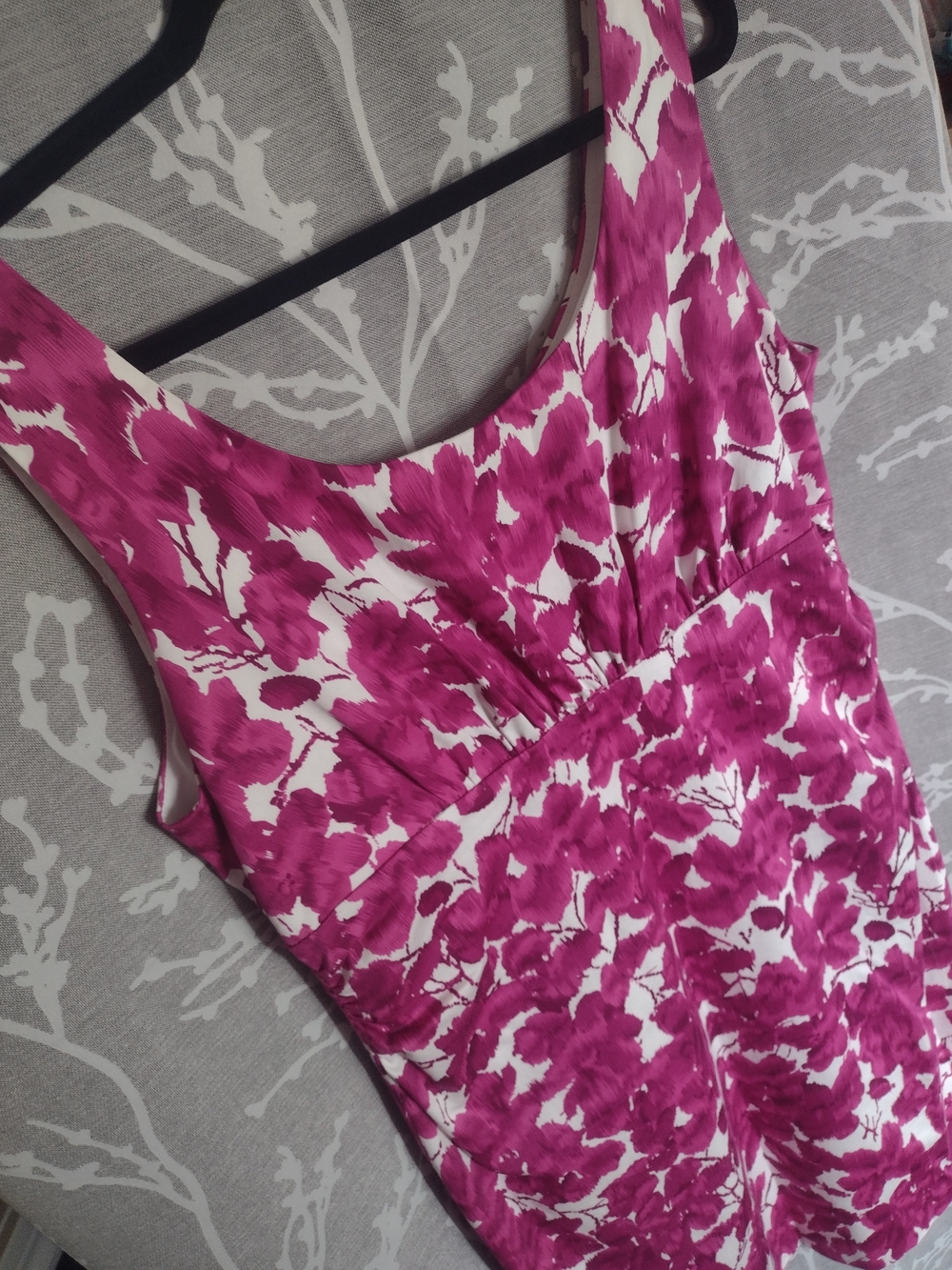 cleo Fuchsia and White Sleeveless Floral Midi Dress